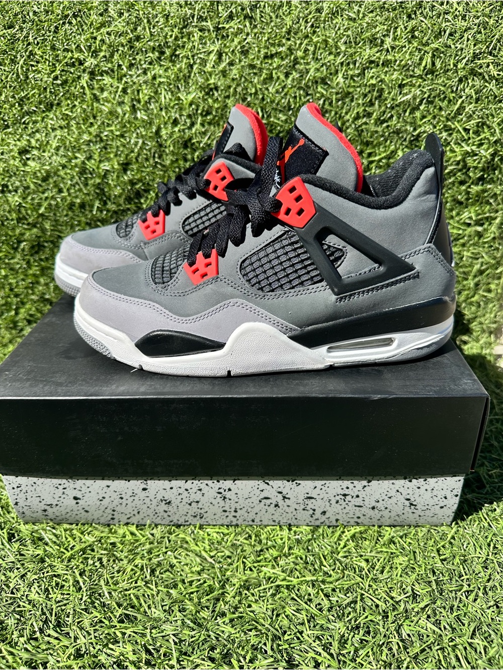 Air Jordan 4 Retro (GS) Box Label - Dark Grey/Infrared 23/Black size 6.5Y